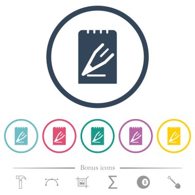 Not düz renk simgelerini yuvarlak hatlarda düzenle. 6 bonus simgesi dahil.