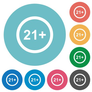 21 yılın üzerinde sadece düz beyaz simgelerin yuvarlak renk arkaplanmasına izin verilir