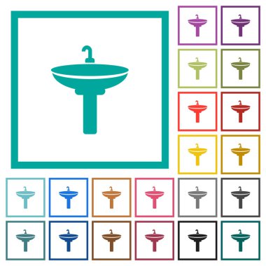 Beyaz arkaplanda kadranlı düz renk simgelerini batır