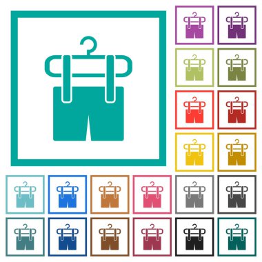 Çamaşır kurutma makinesindeki beyaz arkaplanda çeyrek çerçeve olan düz renk simgeleri