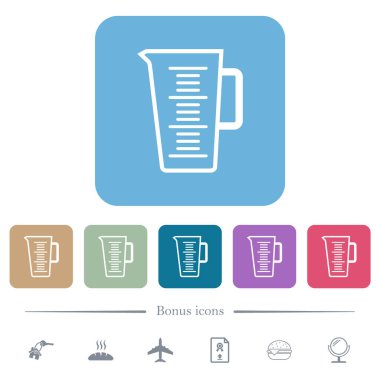 Renkli yuvarlak kare arkaplan üzerine beyaz düz simgeler çiziyor. 6 bonus simgesi dahil