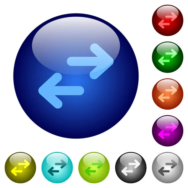 Iconos Sólidos Transferencia Datos Botones Vidrio Redondos Múltiples Colores Estructura — Vector de stock
