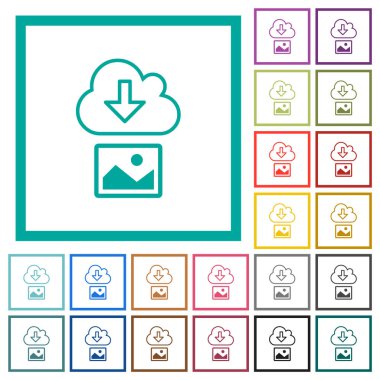 Resmi beyaz arkaplanda çeyrek çerçeve içeren düz renk simgelerinden indir