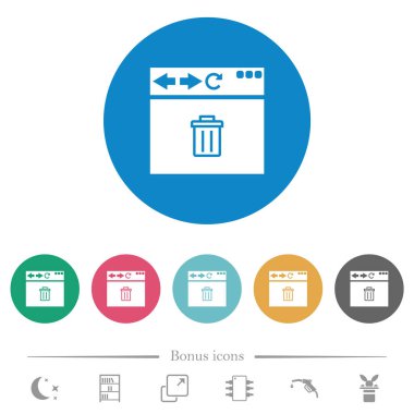 Tarayıcı yuvarlak renk arkaplanlarındaki düz beyaz simgeleri siliyor. 6 bonus simgesi dahil.