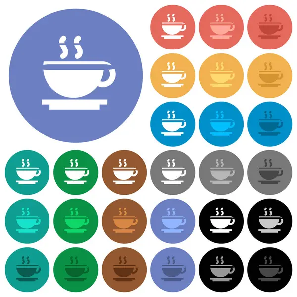 Cup Coffee Multi Colored Flat Icons Backgrounds Included White Light — Stock Vector