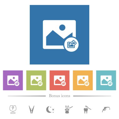 Kare arkaplandaki düz beyaz simgeleri aktar. 6 bonus simgesi dahil.