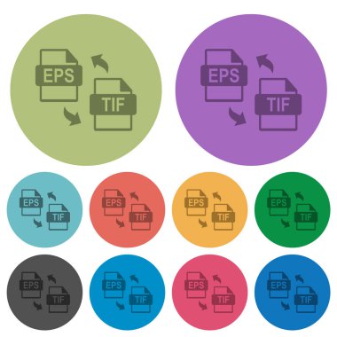 EPS TIF dosya dönüştürme renk yuvarlak arkaplan üzerinde daha koyu düz simgeler