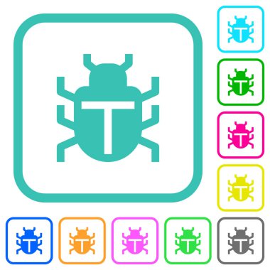 Beyaz arkaplan üzerindeki eğimli sınırlarda bilgisayar hatası katı renkli düz simgeler