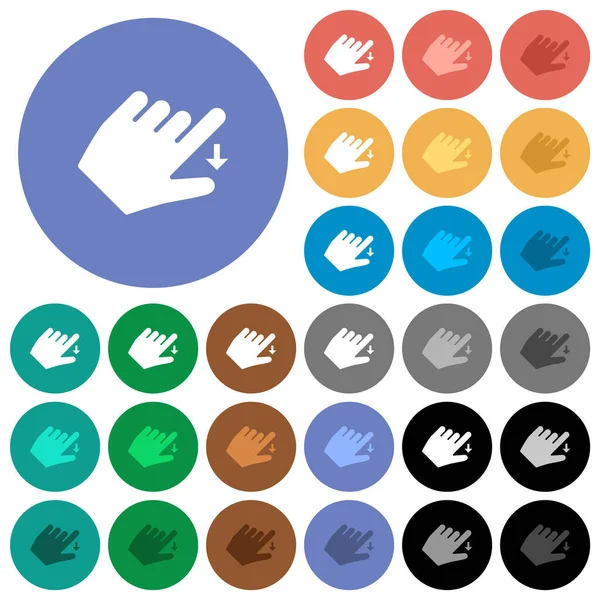 Left Handed Move Gesture Multi Colored Flat Icons Backgrounds Included — Stock Vector