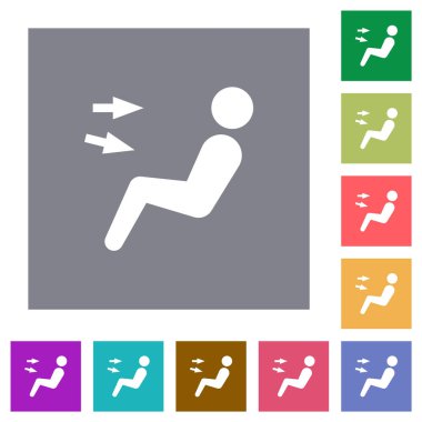 Araba hava akışı yönü baş göğüs düz simgeler basit renk kare arkaplan