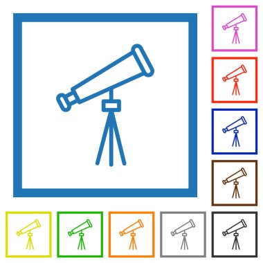 Uzay teleskobu beyaz arkaplanda kare çerçeveler halinde düz renk simgeleri çizer