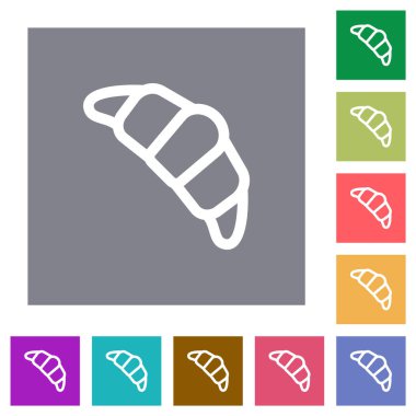 Basit renk kare arkaplanlar üzerinde ayçöreği ana hatları düz simgeler