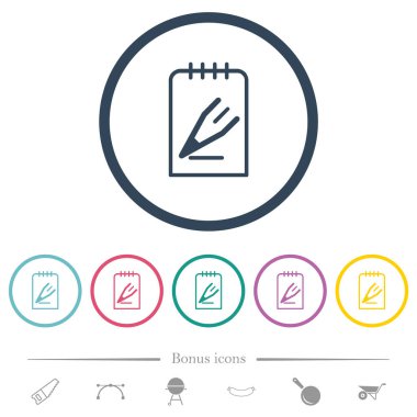 Not çizgisi düz renk simgelerini yuvarlak hatlarda düzenle. 6 bonus simgesi dahil.