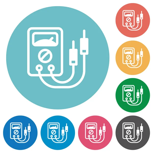 Yuvarlak renk arkaplan üzerinde çok metre düz beyaz simgeler