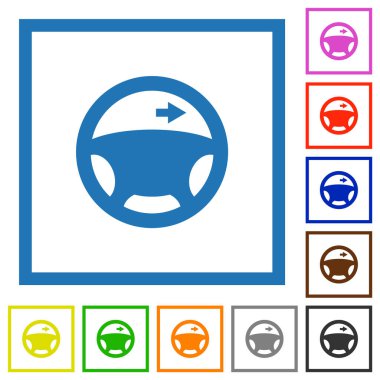 Beyaz arkaplanda kare çerçeveli düz renk simgelerini gösteren sağ gösterge paneline dön