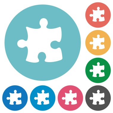 Yuvarlak renk arkaplanlarında düz beyaz simgeler