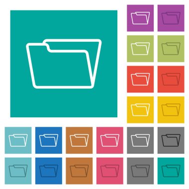 Dizin ana hatları, düz kare arkaplan üzerinde çok renkli düz simgeler. Uçan veya etkin efektler için beyaz ve koyu simge varyasyonları.