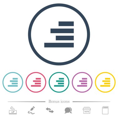 Metin, yuvarlak anahatlarıyla doğru düz renk simgelerini hizalayın. 6 bonus simgeleri dahil.