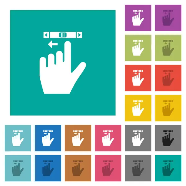 Left Handed Scroll Left Gesture Multi Colored Flat Icons Plain — Stock Vector