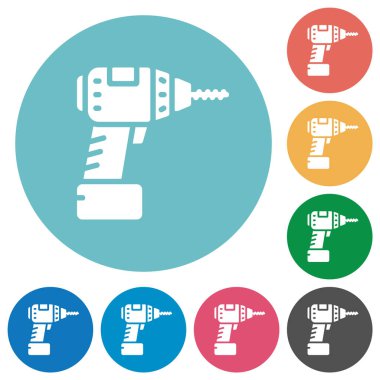 Kablosuz beyaz sondaj simgeleri yuvarlak renk arkaplan