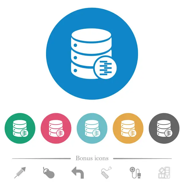 Database Compress Data Flat White Icons Color Backgrounds Bonus Icons Gráficos Vectoriales