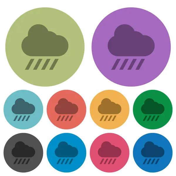 Downpour Weather Darker Flat Icons Color Background Stock Illustration