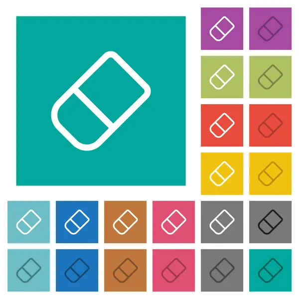 School Rubber Outline Multi Colored Flat Icons Plain Square Backgrounds Royalty Free Stock Illustrations
