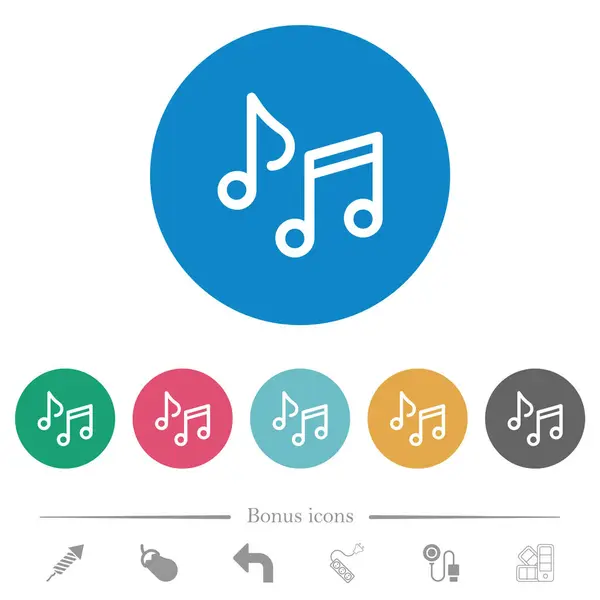 Music Notes Outline Flat White Icons Color Backgrounds Bonus Icons Royalty Free Stock Illustrations