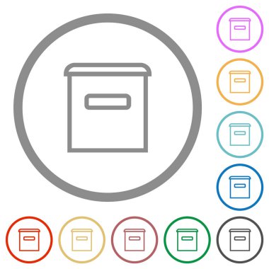 Posta kutusu ana hatları düz renk simgeleri beyaz arkaplan üzerinde yuvarlak ana hatlar