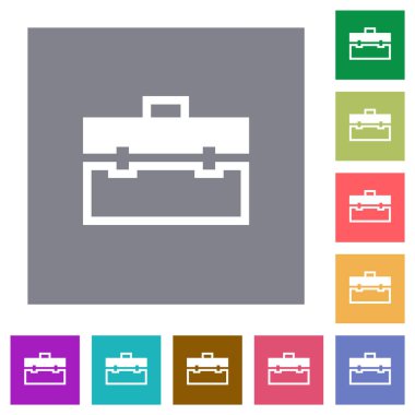 Basit renk kare arkaplan üzerinde araç kutusu alternatif düz simgeler