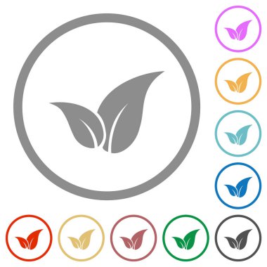 Beyaz arkaplanda düz renk simgelerini yuvarlak hatlarda bırakır