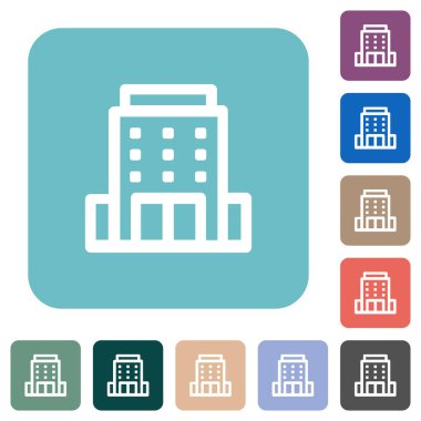 Renkli yuvarlak kare arkaplan üzerine beyaz düz simgeler oluşturuluyor