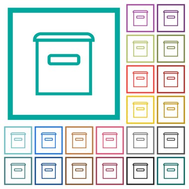 Beyaz arkaplanda çeyrek çerçeve içeren düz renk simgeleri posta kutusu ana hatları