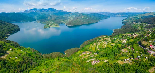 Panorama Del Lago Bicaz Montaña Ceahlau Rumania Paisaje Verano — Foto de Stock