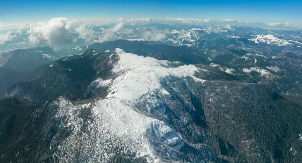 Ceahlu Montanha Plateau Inverno Romênia Vista Aérea — Fotografia de Stock