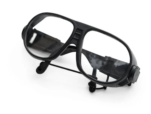 Ferramenta Trabalho Óculos Proteção Fundo Isolado Branco — Fotografia de Stock