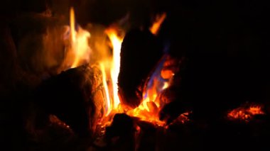 Şöminede yakılan odunlar.