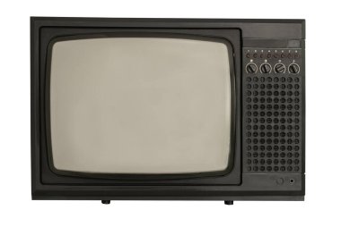 İzole edilmiş beyaz arkaplanda retro TV seti