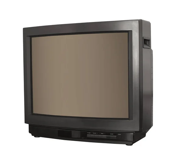 复古电视机 设置在白色隔离背景上 — 图库照片