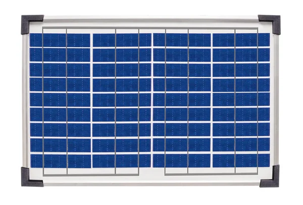 Primer Plano Célula Solar Sobre Fondo Aislado Blanco — Foto de Stock