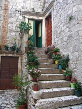 Hırvatistan 'ın Eski Trogir Kentinde Merdivenler