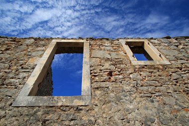 Humac, hayalet köy, Hırvatistan 'ın Hvar adasındaki terk edilmiş köy