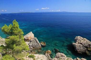 Hırvatistan 'ın Hvar Adası kıyı şeridi