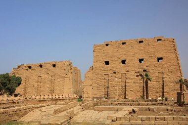 Mısır 'da Luxor yakınlarındaki Karnak Tapınağı kalıntıları