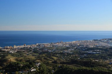 Costa Sol sahili manzaralı, Mijas, İspanya manzaralı.