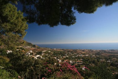 Costa Sol sahili manzaralı, Mijas, İspanya manzaralı.