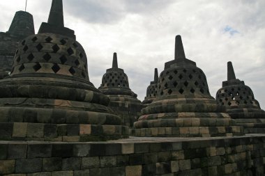 Borobodur, Mahayana Budist Tapınağı. Endonezya 'nın Java adası yakınlarındaki Multilan kasabası.
