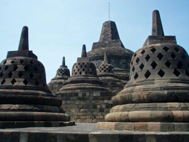Borobodur, Mahayana Budist Tapınağı. Endonezya 'nın Java adası yakınlarındaki Multilan kasabası.