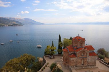 Kuzey Makedonya 'nın Ohri kentindeki Kaneo' da Aziz John Kilisesi