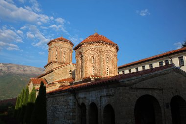 Kuzey Makedonya 'nın Ohri kenti yakınlarındaki Aziz Naum Manastırı